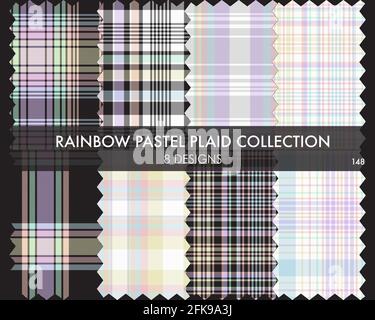 Gingham Rainbow Plaid Background digital paper