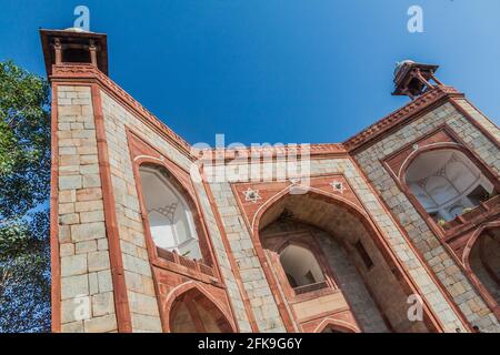 Entrance portal into Humayun Tomb in Delhi, India Stock Photo