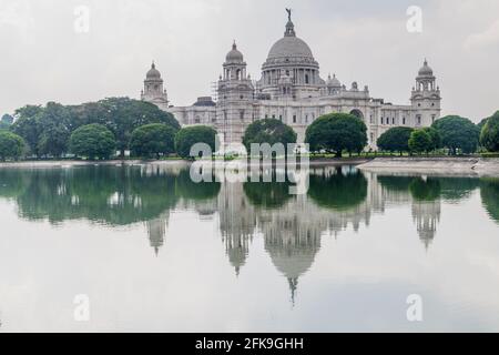 View of Victoria Memorial in Kolkata Calcutta , India Stock Photo