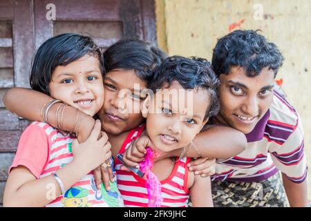 KOLKATA, INDIA - OCTOBER 31, 2016: Group of smiling children in Kolkata India Stock Photo