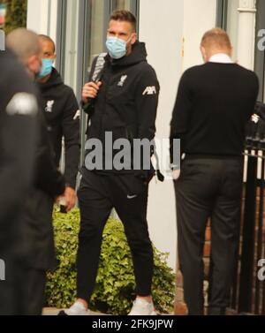 Lfc protest at anfield and lfc players leaving their hotel Stock Photo