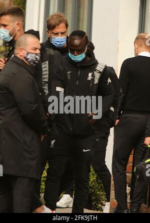 Lfc protest at anfield and lfc players leaving their hotel Stock Photo