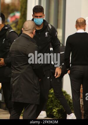 Lfc protest at anfield and lfc players leaving their hotel Stock Photo