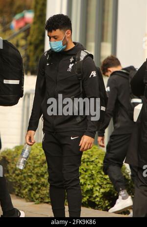 Lfc protest at anfield and lfc players leaving their hotel Stock Photo