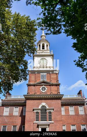 Independence Hall National Historic Park South Entrance from Independence Square, Philadelphia Stock Photo