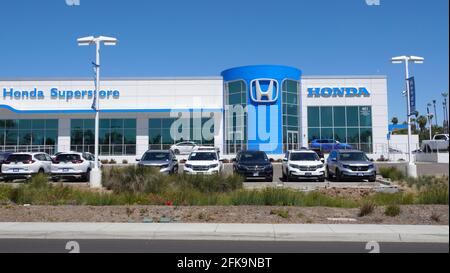 Vista, CA USA - April 29, 2021: Newly built modern Honda dealership in California Stock Photo