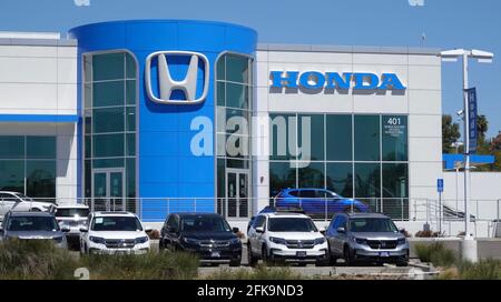 Vista, CA USA - April 29, 2021: Newly built modern Honda dealership in California Stock Photo