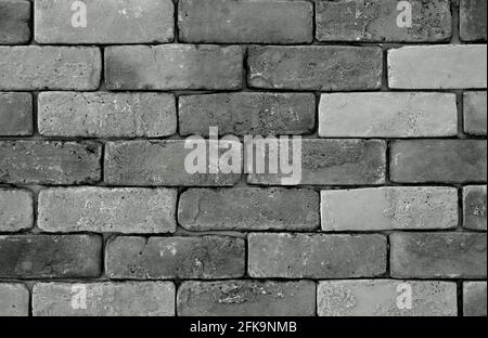 Monochrome Grunge Brick Wall for Abstract Background and Wallpaper Stock Photo
