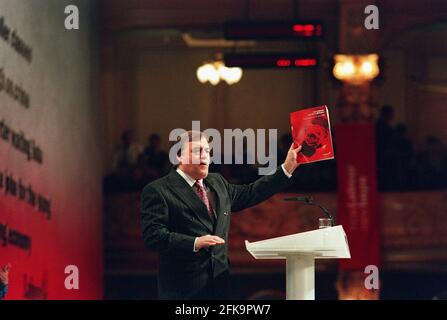 John Prescott Labour Deputy Leader addresses the Labour Party Conference Blackpool 1996 Dbase Stock Photo