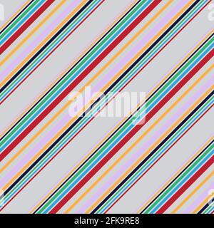 Colourful diagonal striped seamless pattern background suitable for fashion textiles, Stock Vector