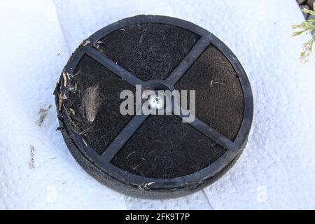 Closeup of dirty air filters from a quad atv Stock Photo