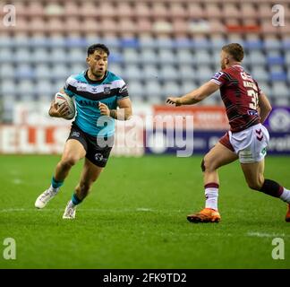 Wigan, UK. 29th Apr, 2021. Bevan French (1) of Wigan Warriors during ...