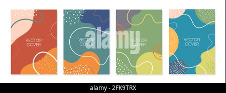 Set of abstract creative artistic templates. Universal cover Designs for Annual Report, Brochures, Flyers, Presentations, Leaflet, Magazine. Stock Vector