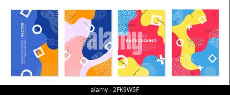 Set of abstract creative artistic templates. Universal cover Designs for Annual Report, Brochures, Flyers, Presentations, Leaflet, Magazine. Stock Vector