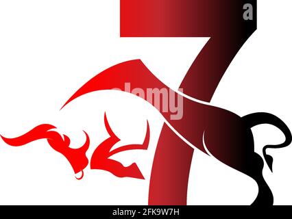 Mix letter logo icon with bull design symbol template vector Stock Vector