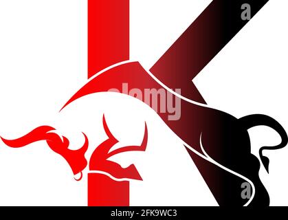 Mix letter logo icon with bull design symbol template vector Stock Vector