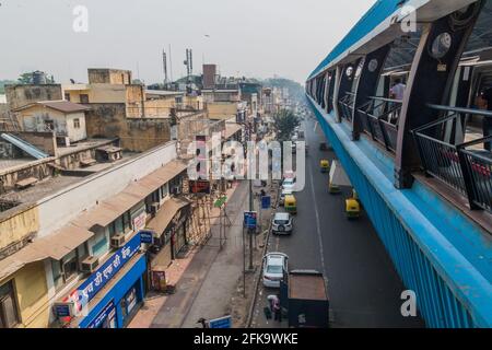 DELHI, INDIA - OCTOBER 22, 2016: Ramakrishna Ashram Marg metro station in the center of Delhi, India. Stock Photo