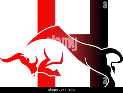 Mix letter logo icon with bull design symbol template vector Stock Vector