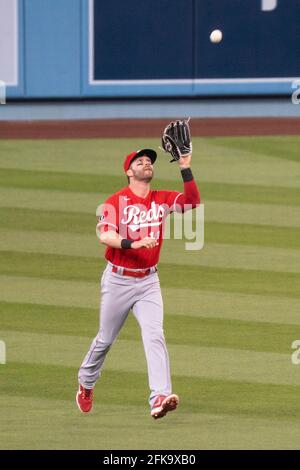 Cincinnati Reds' Tyler Naquin (12) celebrates with teammates after ...