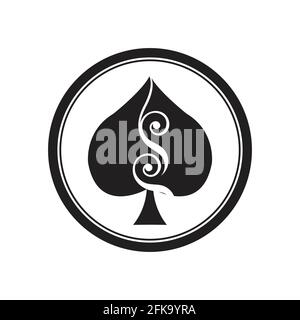 ace of spades logo vector icon template design Stock Vector