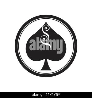 ace of spades logo vector icon template design Stock Vector