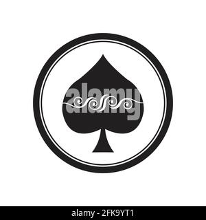 ace of spades logo vector icon template design Stock Vector