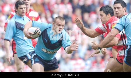 RUGBY LEAGUE WIGAN V ST HELENS KIERON CUNNINGHAM 25/3/2005 PICTURE DAVID ASHDOWNRUGBY LEAGUE Stock Photo