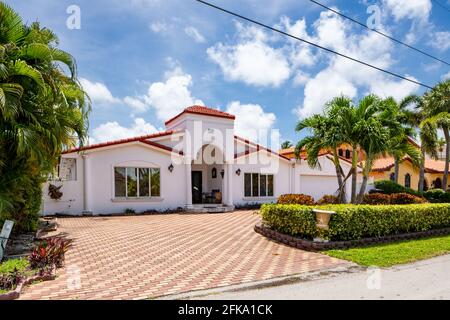 PHotos of homes located in the Eastern Shores neighborhood Miami Dade County FL Stock Photo