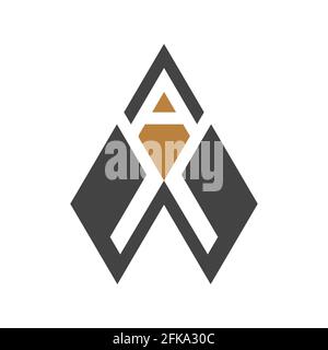 Alphabet letters Initials Monogram logo AW, WA, W and A Stock Vector