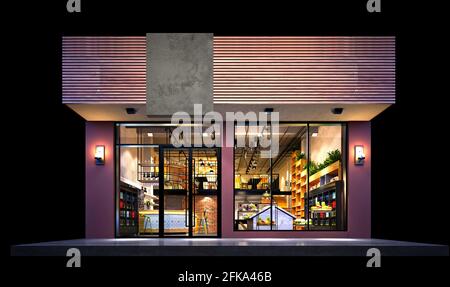 3d render of supermarket grocery store Stock Photo