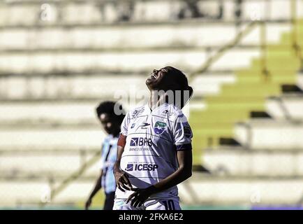 Gravatai, Rio Grande do Sul, Brasil. 29th Apr, 2021. (SPO) Brazilian 1st Division Female Soccer League : Gremio vs Minas. April 29, Gravata, Rio Grande do Sul, Brazil: Soccer match between Gremio and Minas Brasilia, valid for the fourth round of the Brazilian 1st Division Female Soccer League held at Vieirao Stadium, in Gravatai.Credit: Sguacabia/TheNews2 Credit: Sguacabia/TheNEWS2/ZUMA Wire/Alamy Live News Stock Photo