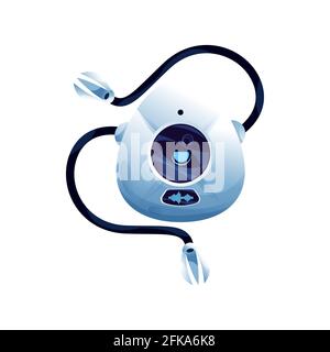 Robot bionic machine with pair of grabs for repairing, fixing and maintenance works isolated electronic machine realistic icon. Vector toy on remote c Stock Vector