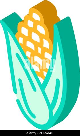 corn biogas isometric icon vector illustration Stock Vector