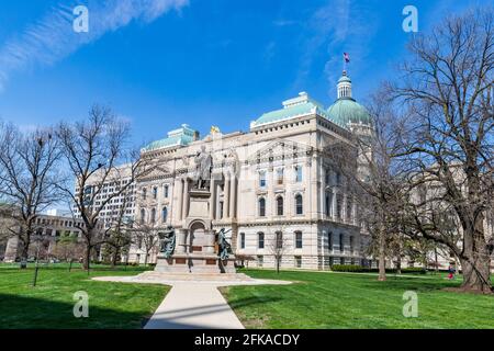 Indianapolis, IN - March 30, 2021: Indiana State Capitol building in Indianapolis, IN Stock Photo