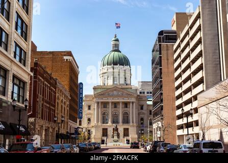 Indianapolis, IN - March 30, 2021: Indiana State Capitol building in Indianapolis, IN Stock Photo