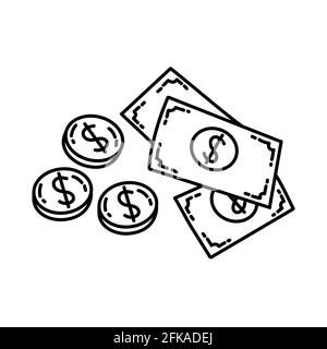Easy money concept. Hand drawn isolated vector Stock Vector Image & Art ...
