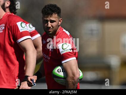 West Ealing. United Kingdom. 17 April 2021.  Max Green (Jersey). Ealing Trailfinders v Jersey Reds. Greene King IPA Championship rugby. Castle bar. West Ealing. London. United Kingdom. Stock Photo