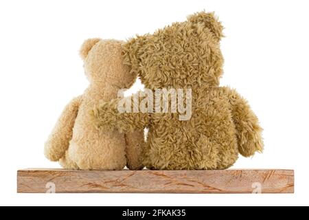 Two big teddy bears on a couch Stock Photo - Alamy