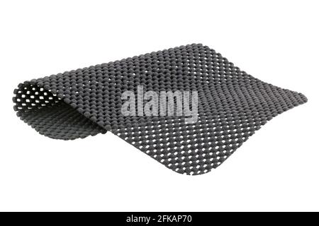 A piece of Gray anti slip mat isolated on white background Stock Photo