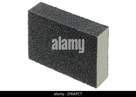 Flexible and non absorbent sanding sponge with 2 sanding grits Stock Photo