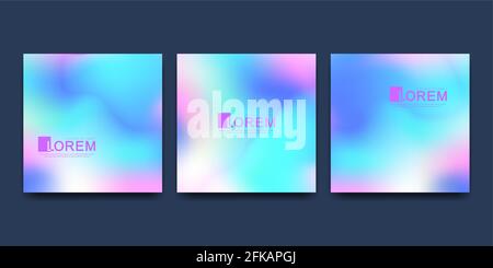 Vector design template in trendy vibrant gradient colors with abstract fluid shapes, paint splashes, ink drops. Futuristic posters, banners, brochure Stock Vector