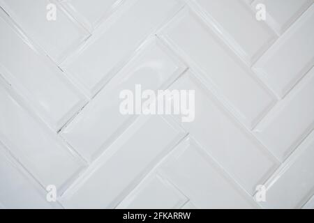 White ceramic brick tile wall,background Stock Photo