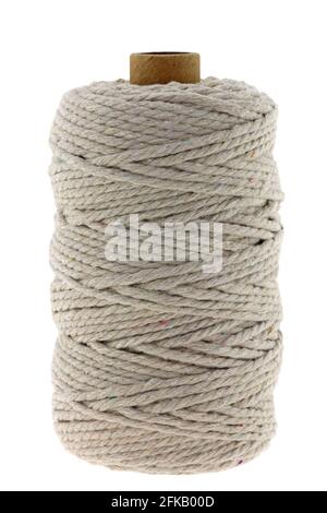 A spool of Cotton rope, isolated on white background Stock Photo
