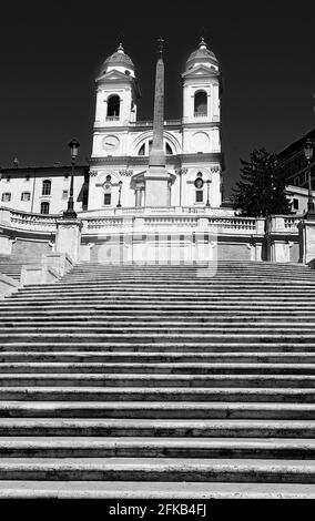 there are no tourists on the Spanish Steps in Rome due to the coronavirus in Italy Stock Photo