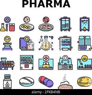 Chemical synthesis linear icons set. Reaction, Compound, Mixture ...