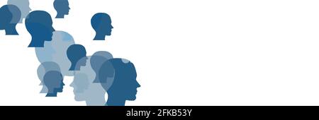 Abstract human faces on the white Stock Vector