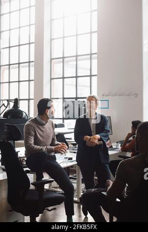 Business people discussing during meeting in office Stock Photo
