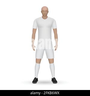 3D realistic soccer player mockup. Football Team Kit template design Stock Vector