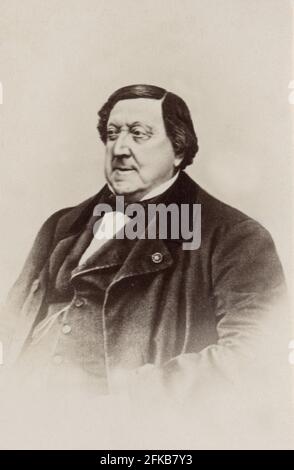 Gioacchino Rossini (1792-1868) Italian composer Photograph by Ch. Reutlinger Cabinet card format  Paris, Fondation Napoléon Stock Photo