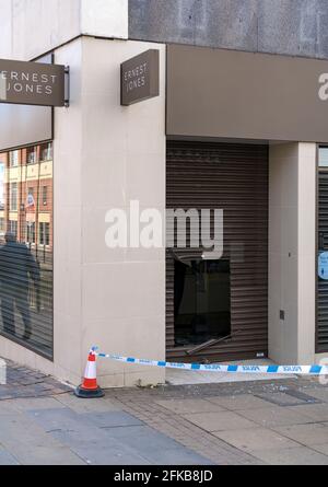 Breakin at Ernest Jones jewejjers High Street Lincoln city Lincolnshire Stock Photo